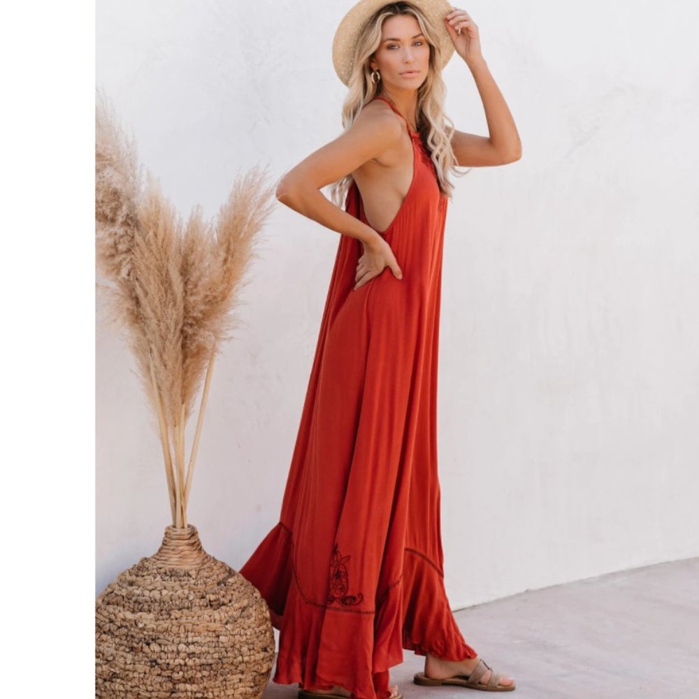 URIANA Halter Top Maxi Dress
